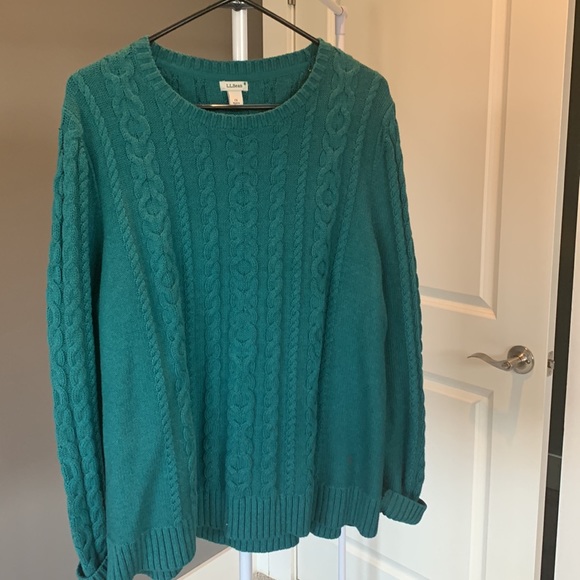 💓😍Host Pick😍💓L.L. BEAN Vinrage Teal Sweater - Picture 2 of 4